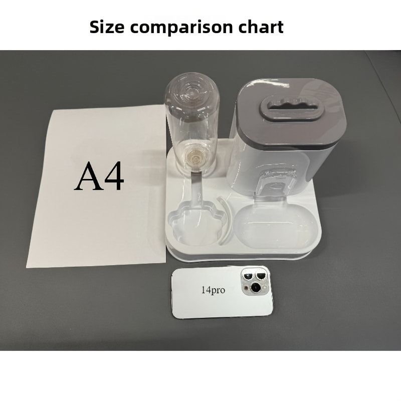 Automatic Pet Feeder & Water Dispenser Combo - size and measurements