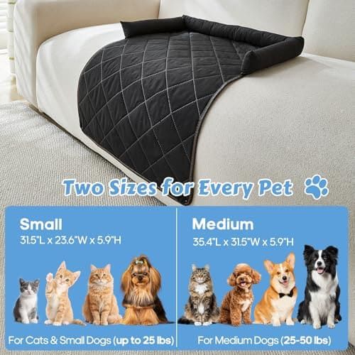 Cooling Pet Mat with Bolster Side Support - size and measurements
