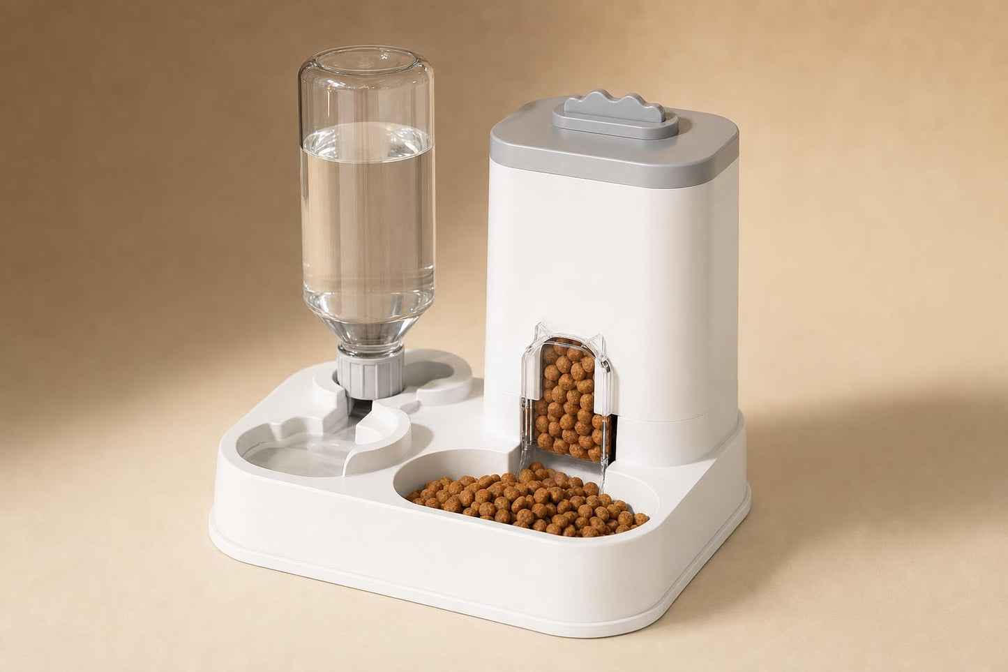 Automatic Pet Feeder & Water Dispenser Combo - angle