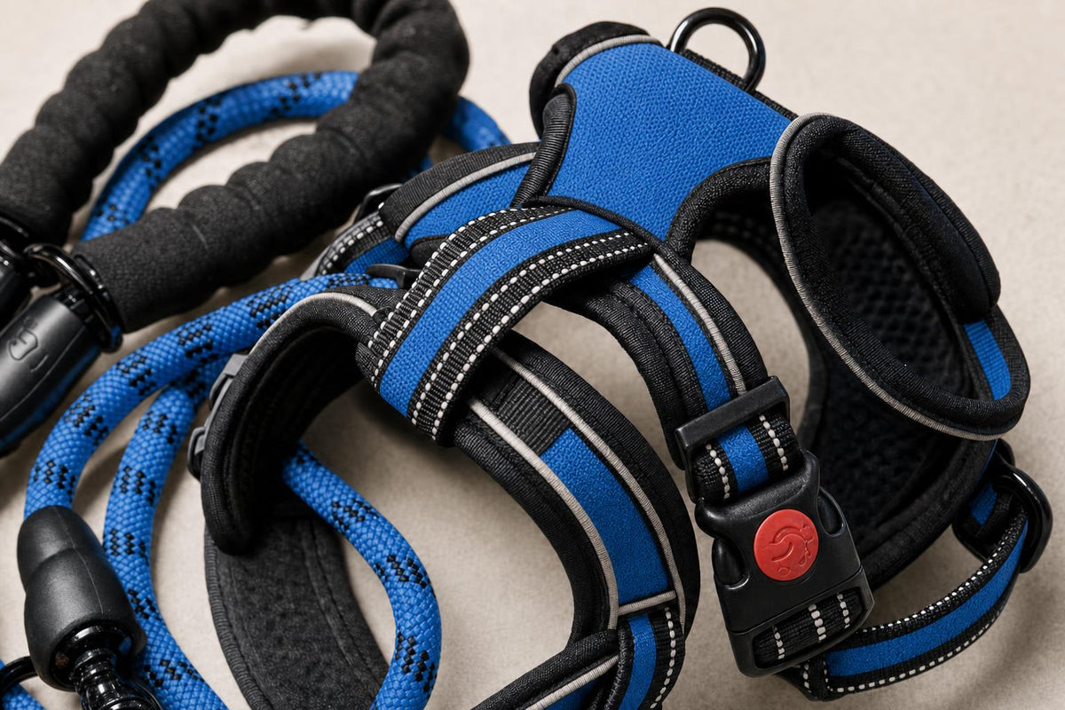 No-Pull Dog Harness and Leash Set - Blue