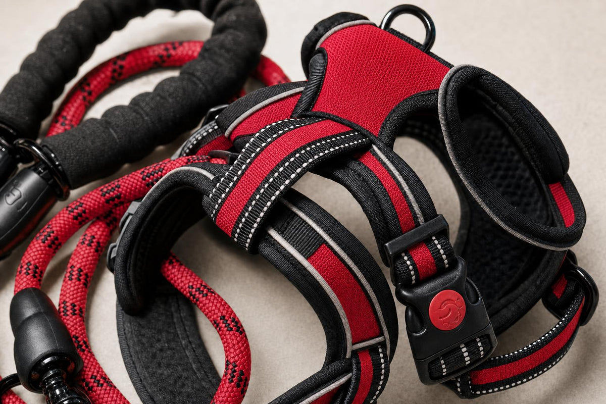 No-Pull Dog Harness and Leash Set - Red