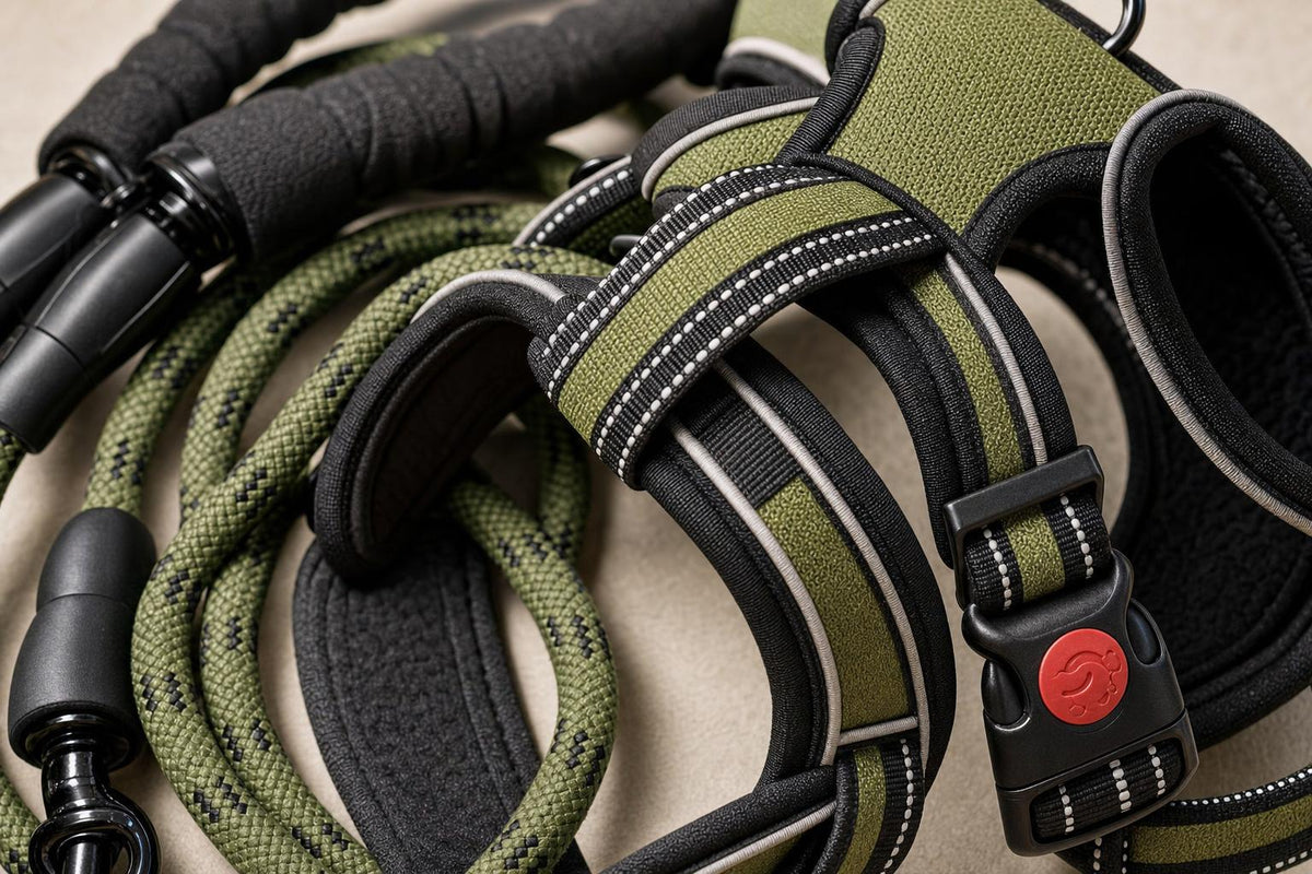 No-Pull Dog Harness and Leash Set - Green