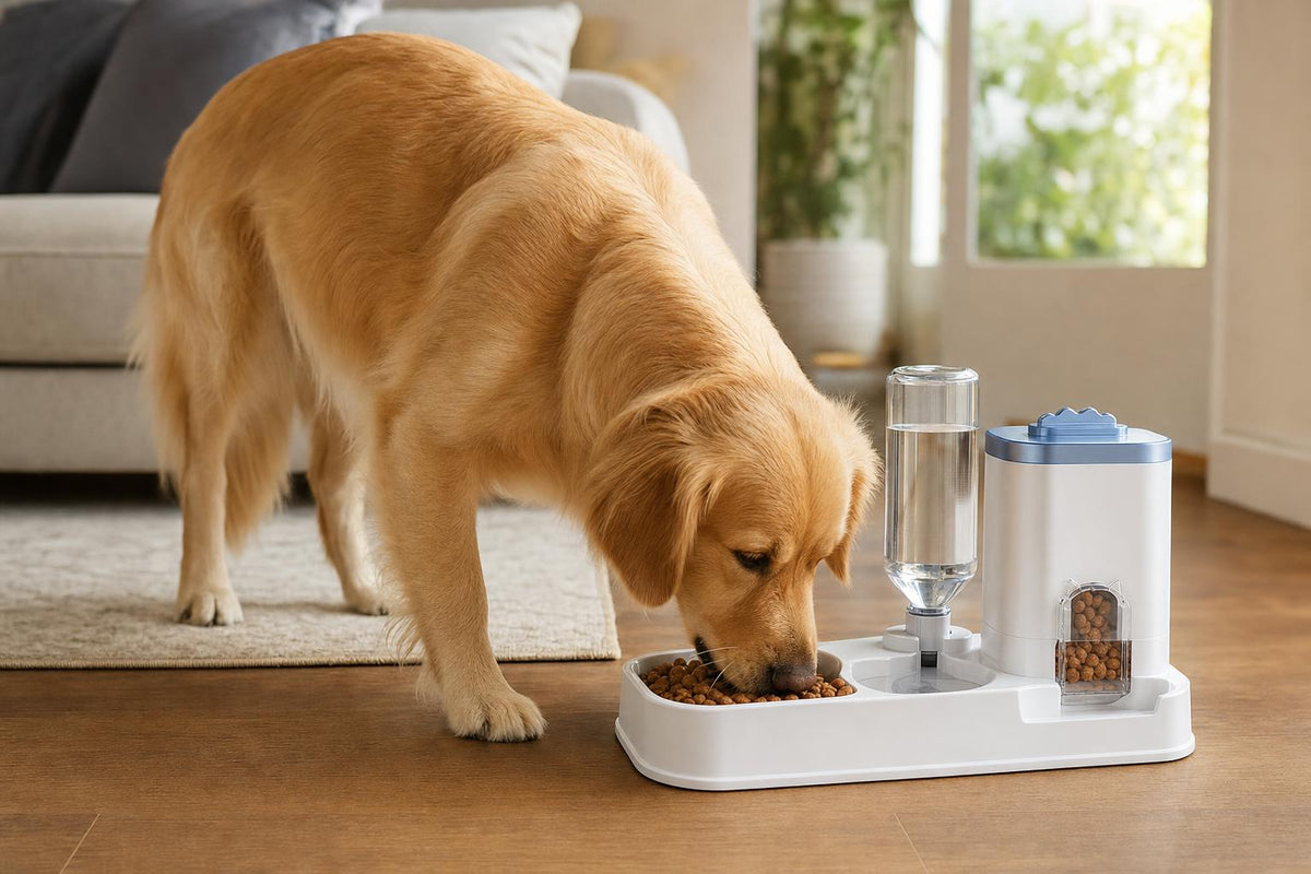 Automatic Pet Feeder & Water Dispenser Combo - Blue