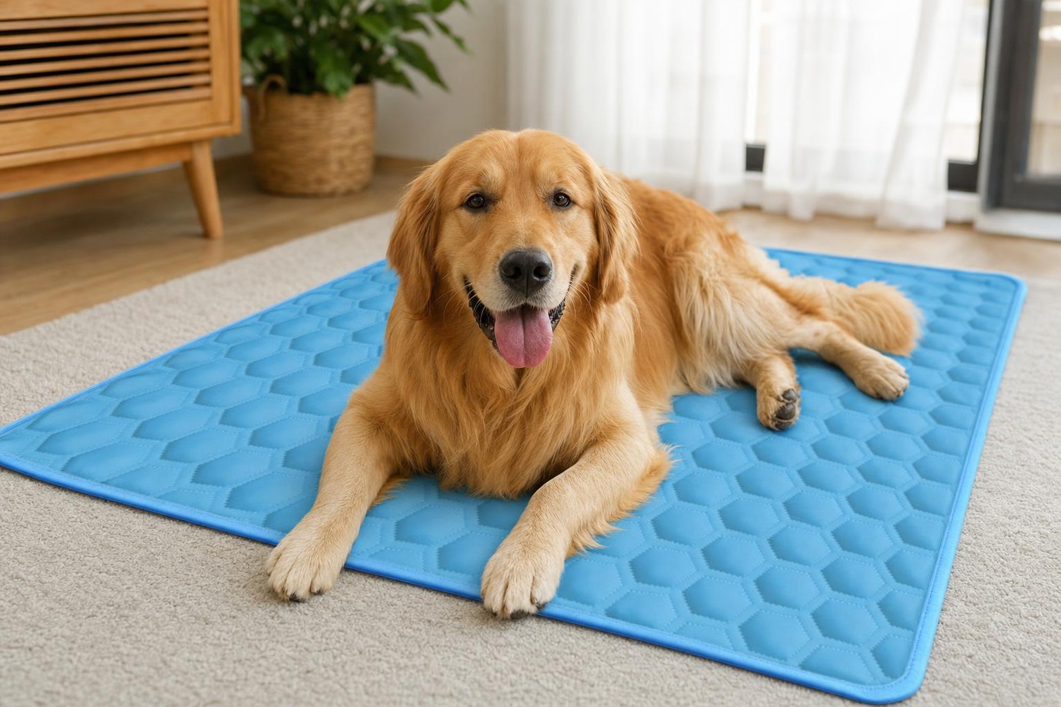 Hexagon Cooling Mat for Pets - in-use