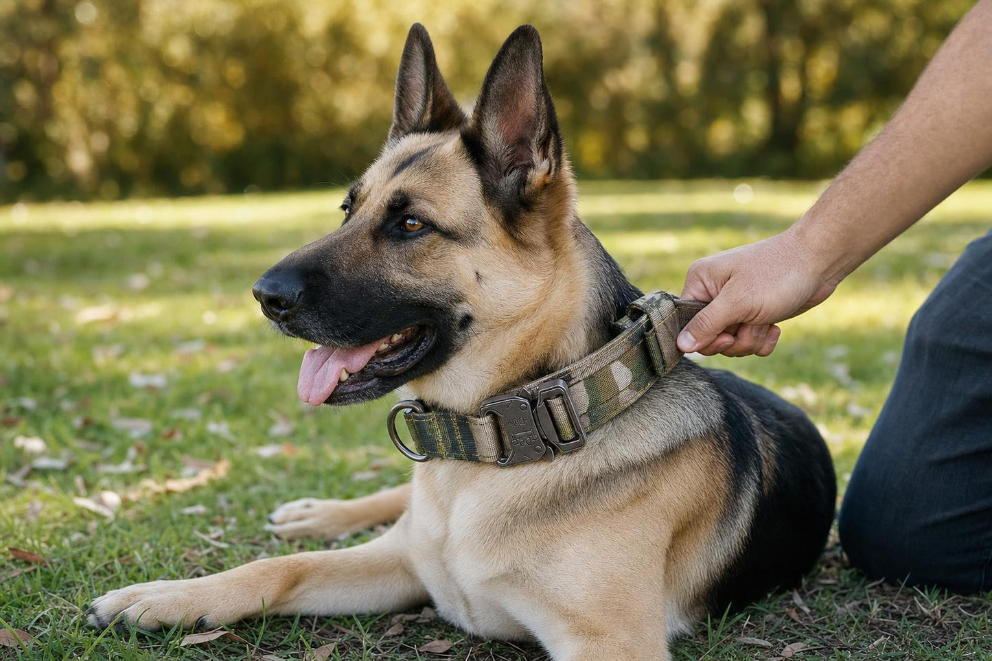 Heavy Duty Nylon Dog Collar with Control Handle - in-use