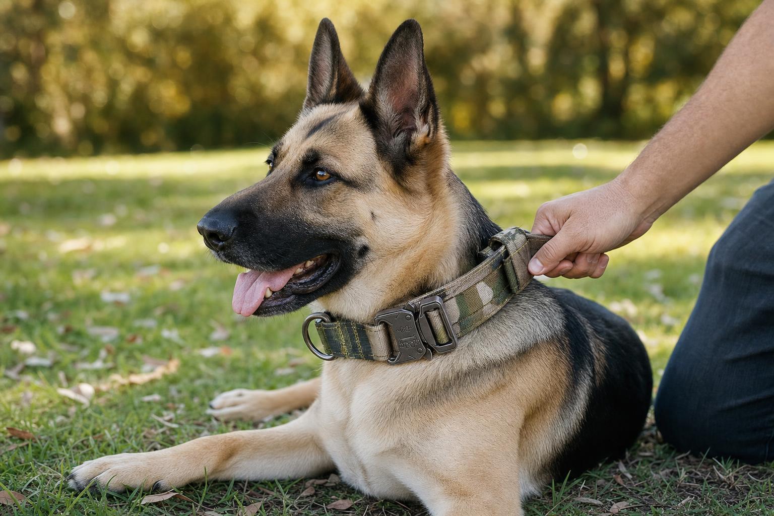 Heavy Duty Nylon Dog Collar with Control Handle - in-use