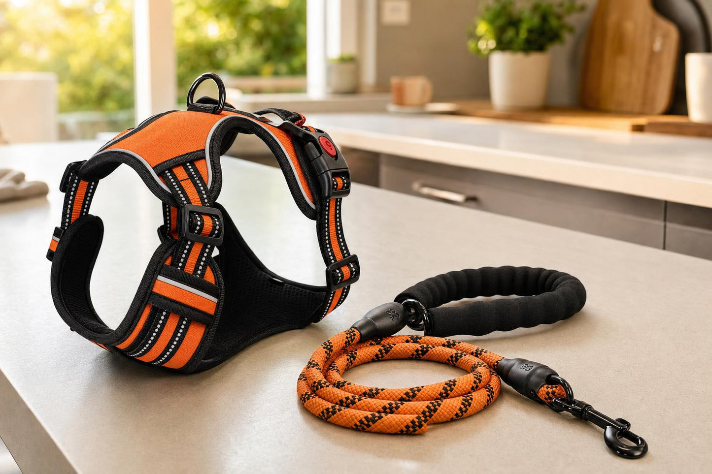 No-Pull Dog Harness and Leash Set - indoor-kitchen
