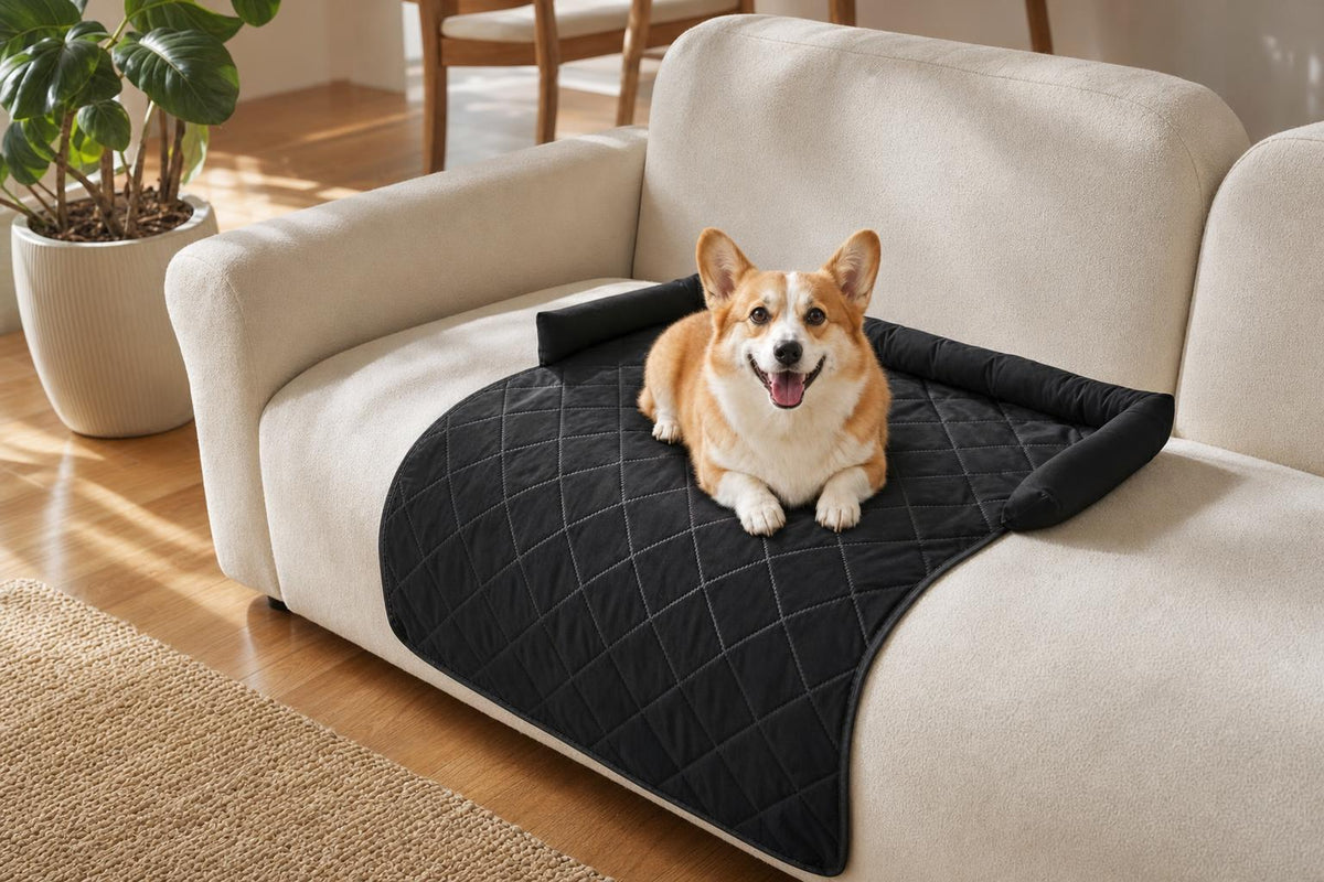 Cooling Pet Mat with Bolster Side Support - V1341-ZY-XHDB8EMV-S-BLACK