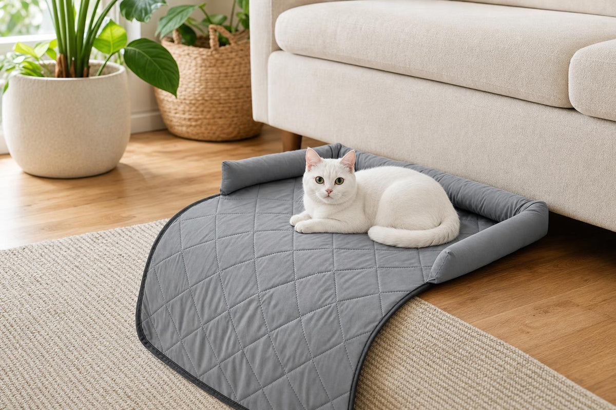 Cooling Pet Mat with Bolster Side Support - V1341-ZY-XHDB8EMV-M-GREY