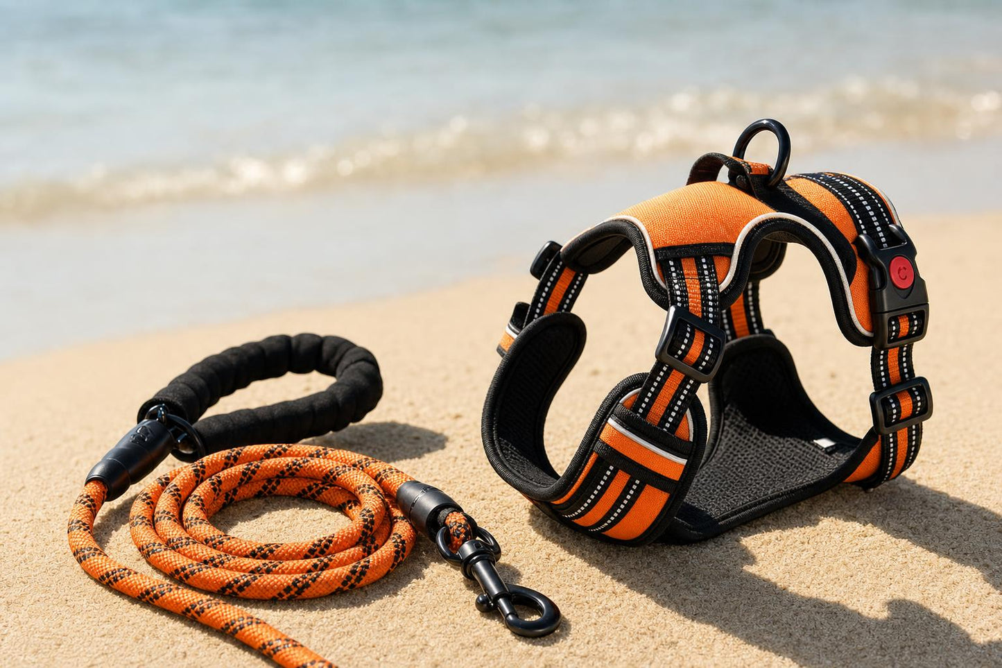 No-Pull Dog Harness and Leash Set - outdoor-beach