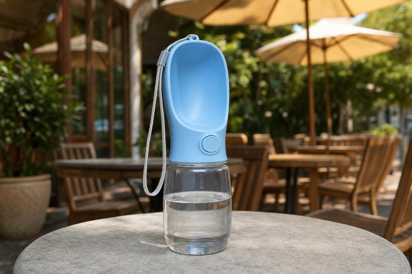 Portable Pet Water Bottle with Built-In Bowl