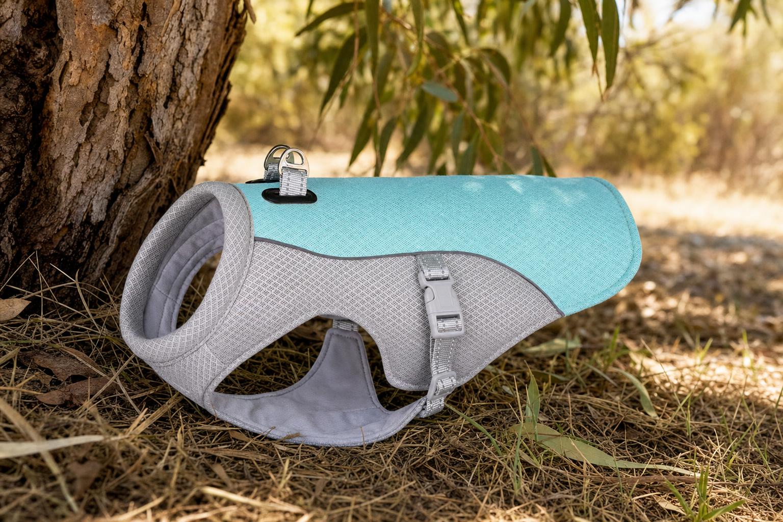 Dog Cooling Vest Harness with Traction D-Rings - outdoor