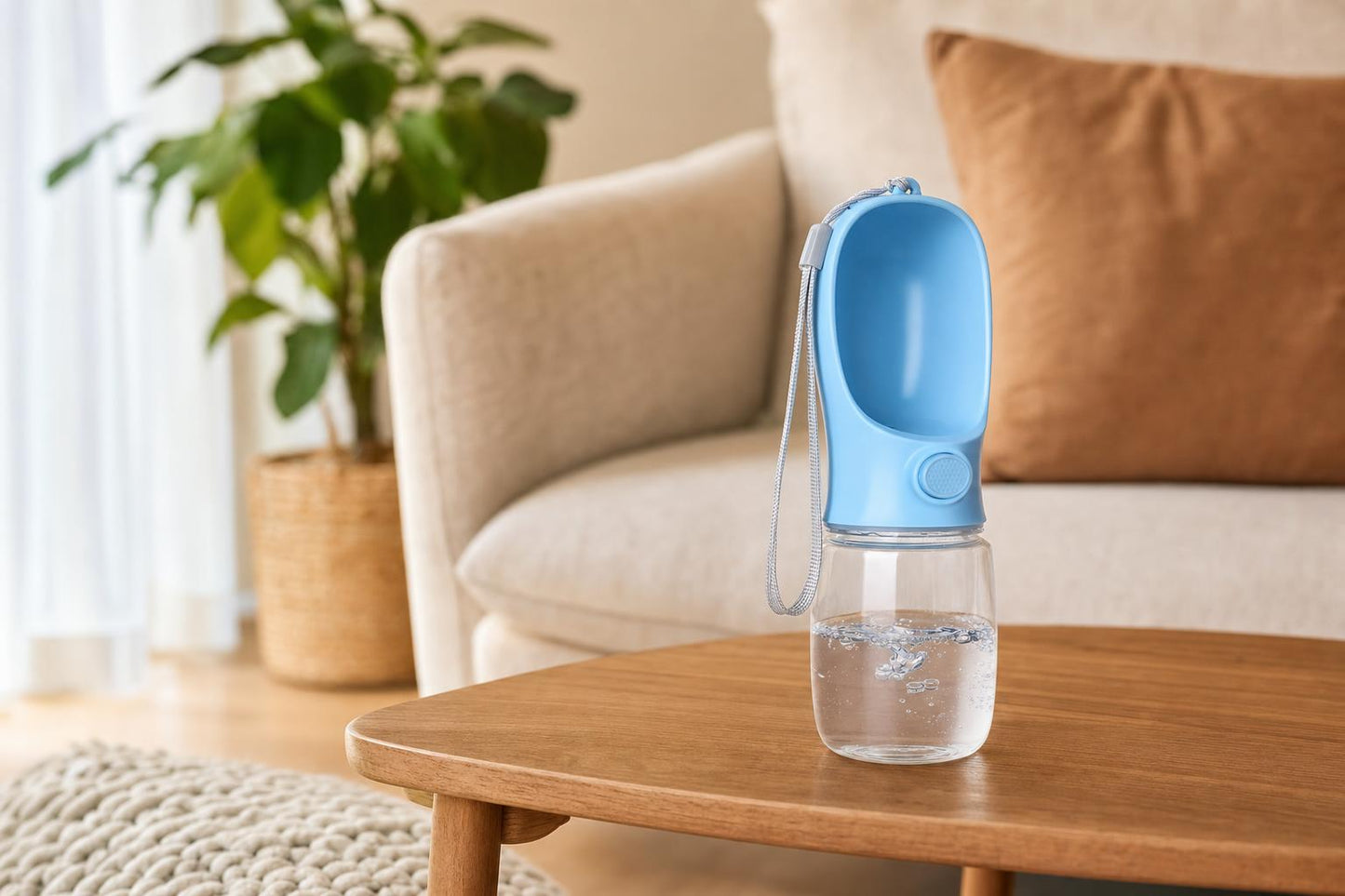 Portable Pet Water Bottle with Built-In Bowl