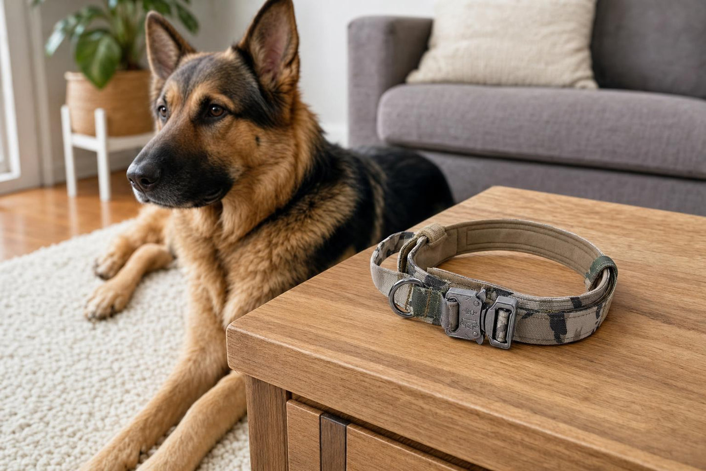 Heavy Duty Nylon Dog Collar with Control Handle - scale